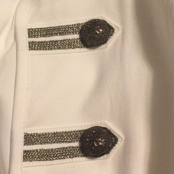 NWT $129 CHICOS white Peplum Military Jacket 0 Petite SP - Picture 5 of 7